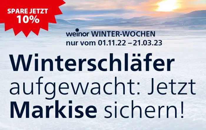 Weinor Winterrabatt für Markisen